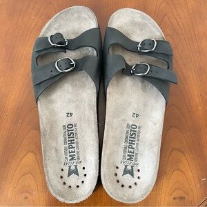 Mephisto Women’s Black Leather Sandals
